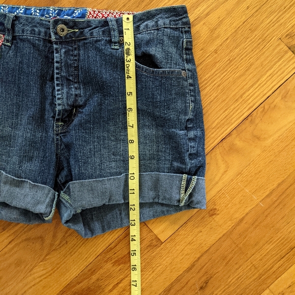 V.S.H. Jeans Denim Shorts Patchwork Size 10 - Picture 10 of 11